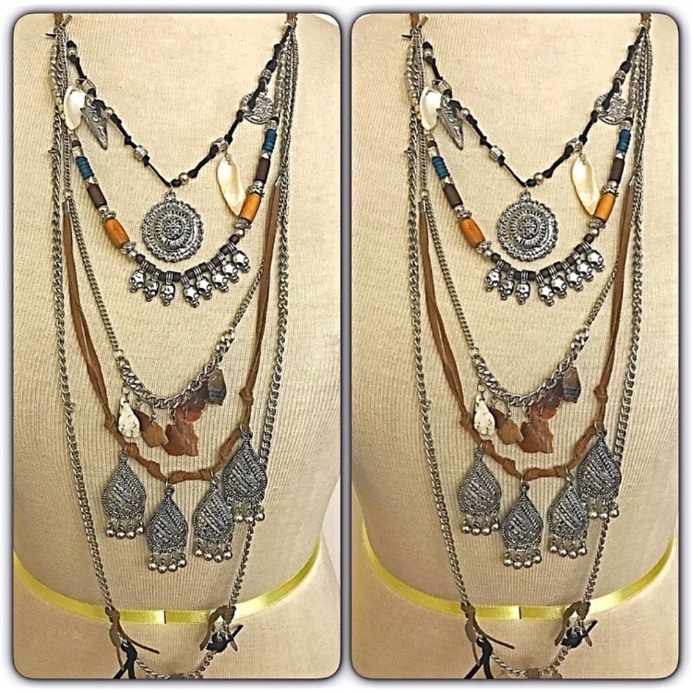 Bohemian Gypsy Festival Layered Necklace - Picture 8 of 8